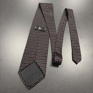 Mosaic Men's Dress Tie Red Black Blue‎ Hand Made 100% Silk Geometric